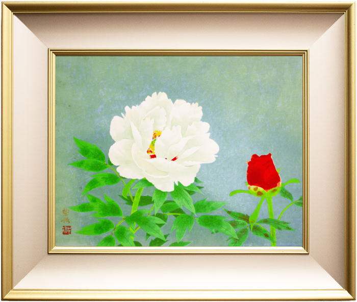 楽天市場】山田隆量『トルコ桔梗と更紗』日本画(変形サイズ)【中古