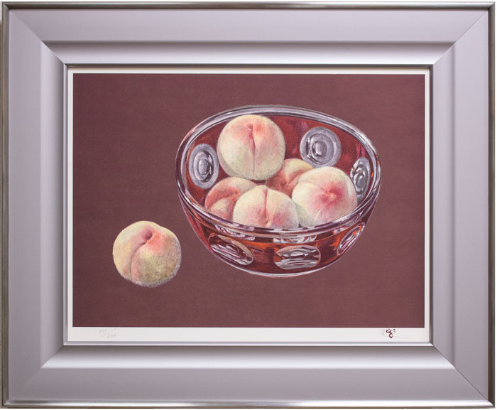 美品 西村龍介「花と城」リトグラフ 直筆サイン・印章有 発行証有 古径額 美品 西村龍介「花と城」リトグラフ 直筆サイン・印章有 発行証有 古径