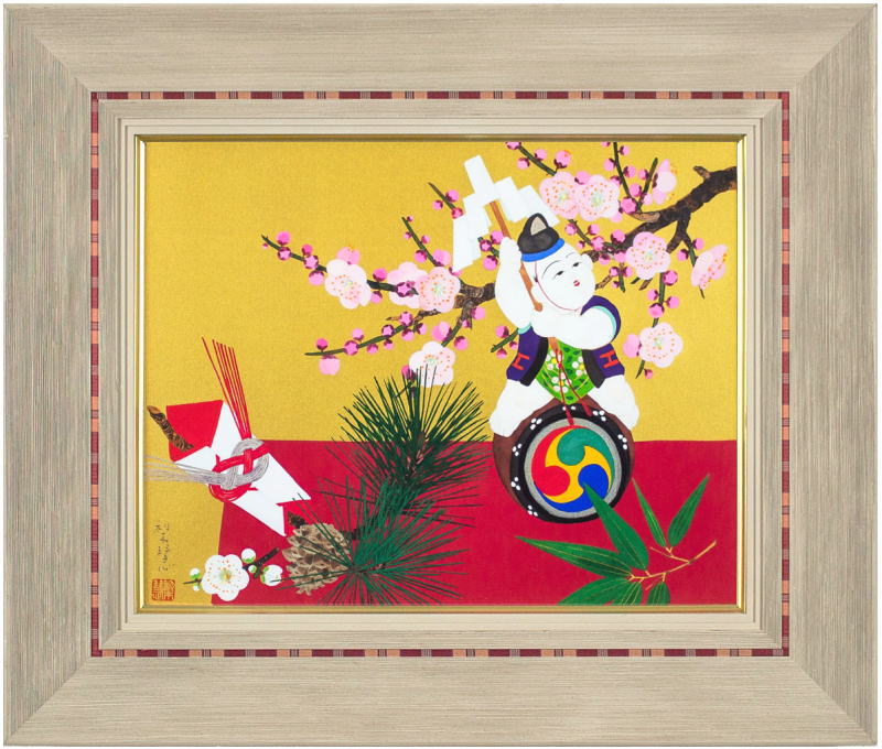 リトグラフ版画 森田りえ子 「山桜」 商品番号605- 絵のある