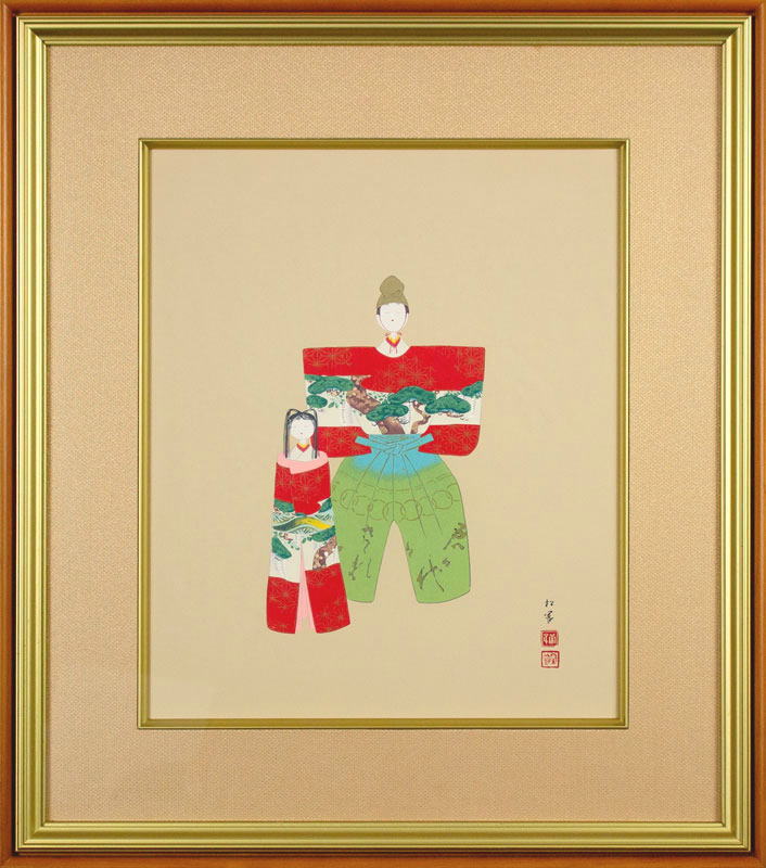 上村松園 「 神ひな之図 」 シルクスクリーン 版画【中古】|内田画廊