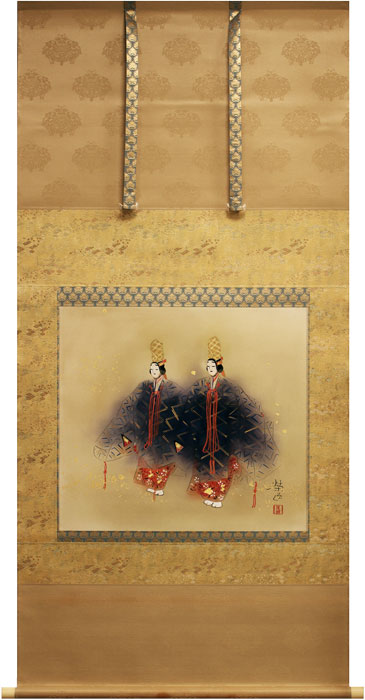 掛軸 能楽「隅田川」 楽天市場】二井榮逸 「 隅田川 」 掛軸 ( 尺巾アンドン )【中古