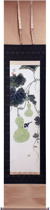 楽天市場】浜田三郎 「 塔のある風景 」 掛軸 ( 尺八横 )【中古