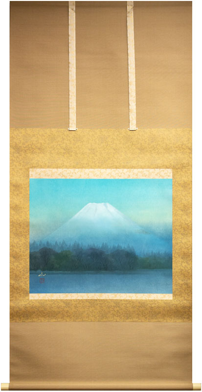 楽天市場】浜田三郎 「 塔のある風景 」 掛軸 ( 尺八横 )【中古