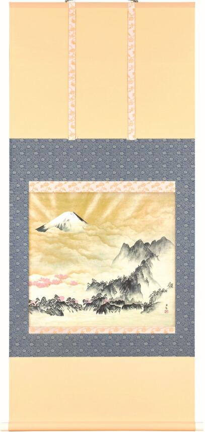 美品　横山大観 「曳舟図」 工芸印刷 絹本 日本画 掛軸 美品 横山大観 「曳舟図」 工芸印刷 絹本 日本画 掛軸 楽天市場
