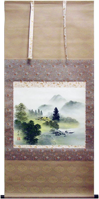 楽天市場】栗本光陽『水墨山水』掛軸（尺八横） : 内田画廊