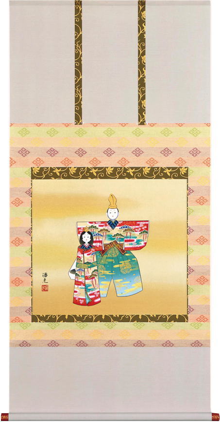 楽天市場】石神直堂「 立雛 」掛軸 尺八横 : 内田画廊