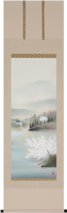 楽天市場】桜井浩堂『彩色山水』掛軸（尺八横） : 内田画廊