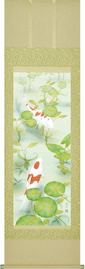 楽天市場】佐藤黙雲『大昇鯉』掛軸（尺五立） : 内田画廊