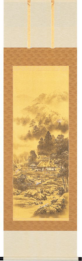 美品　掛け軸　今井玲豊作 淡青山水図 楽天市場】掛け軸 開運四神相応山水図 （今井玲豊） （掛軸小物