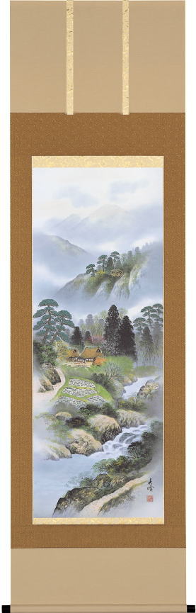 楽天市場】長谷川石根『水墨山水』掛軸（尺五立） : 内田画廊