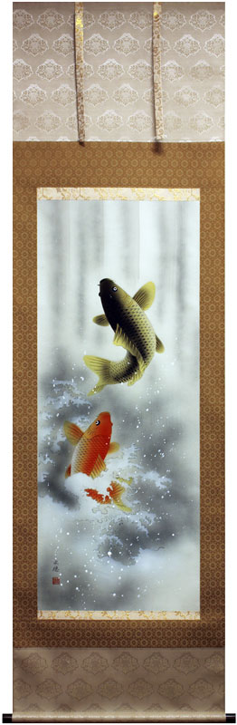 楽天市場】佐藤黙雲『大昇鯉』掛軸（尺五立） : 内田画廊