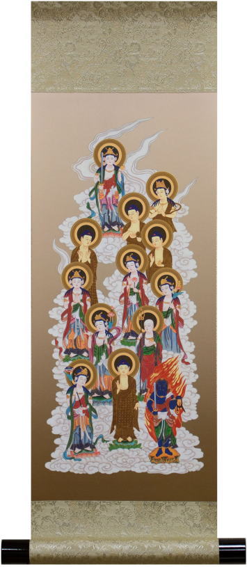 楽天市場】小林春堂 「 十三佛 」 仏画 ミニ掛軸 (50×55cm) : 内田画廊