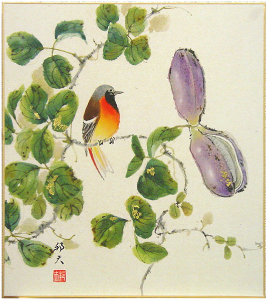 楽天市場】片山邦夫「 あけび 」色紙絵 : 内田画廊