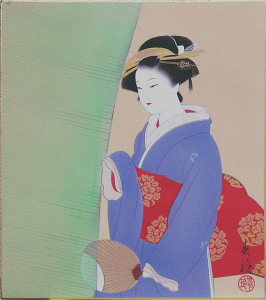 楽天市場】小西春玲 「 鏡獅子 」 色紙絵 : 内田画廊