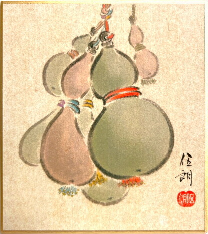 楽天市場】開運色紙 小林洛春 「春の野」 日本画 真筆 肉筆画 手描き