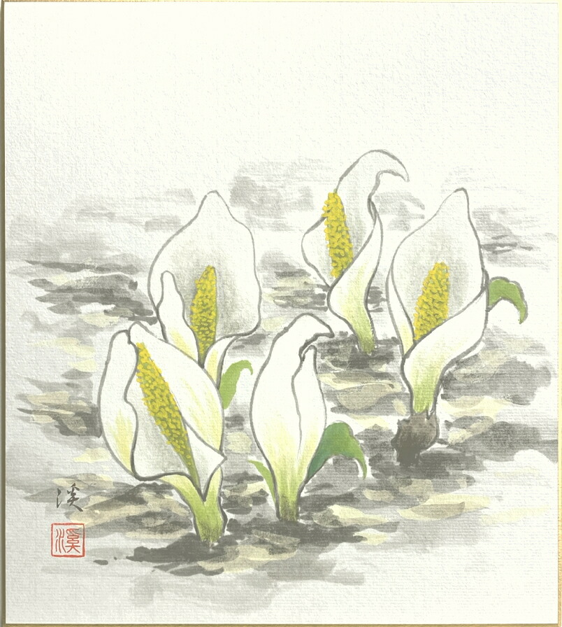 楽天市場】大野龍渓 「 羽衣 」 色紙絵 : 内田画廊