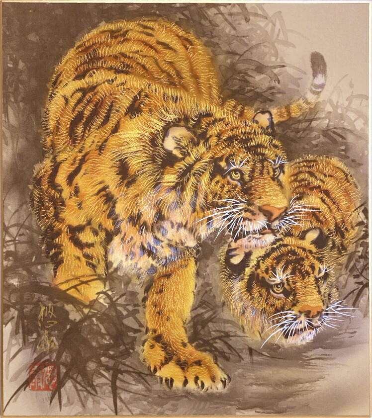 楽天市場】松井悠康 干支色紙 ： 寅 「 吠え虎 」 色紙絵 : 内田画廊