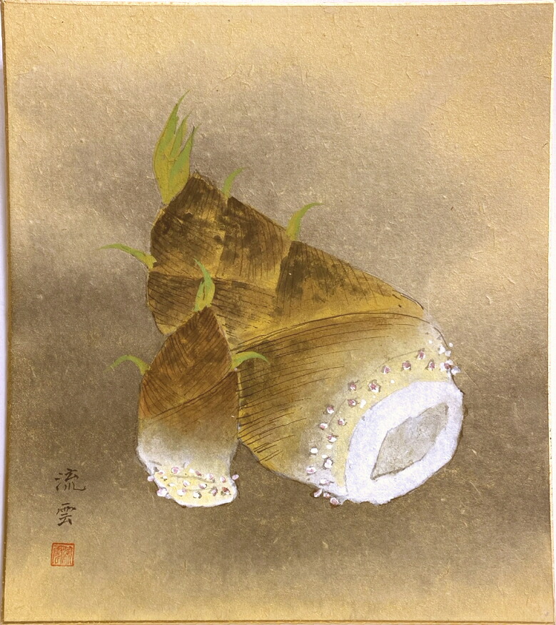 大野龍渓 「 羽衣 」 色紙絵 大野龍渓 「 羽衣 」 色紙絵