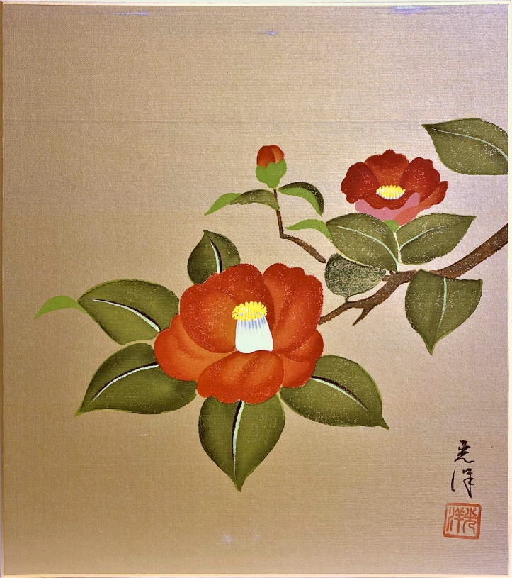 楽天市場】白木菜加 「 椿 」 色紙絵 : 内田画廊