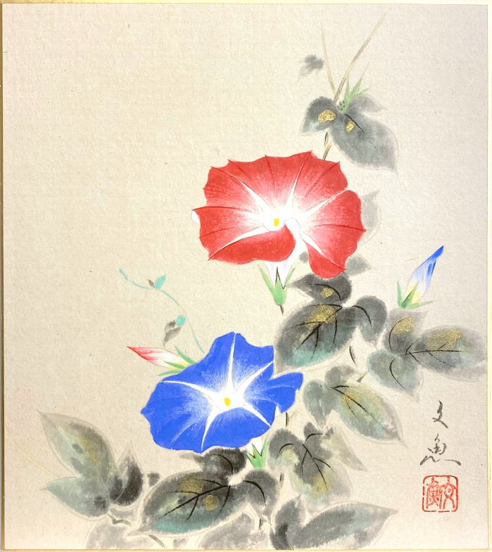 楽天市場】佐藤浩二 「 朝顔 」 色紙絵 : 内田画廊