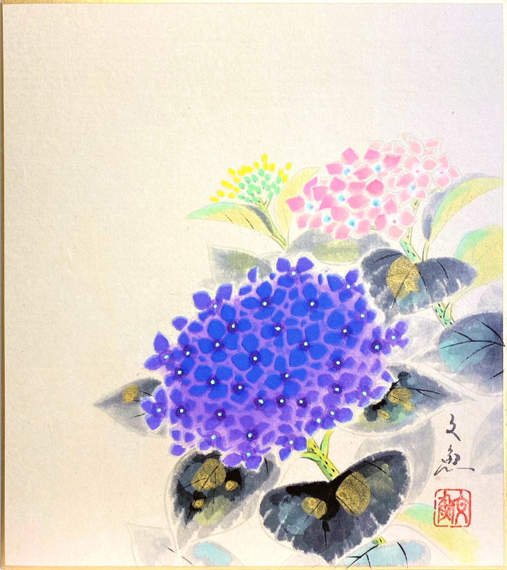 楽天市場】中谷文魚 「 秋草 」(2) 色紙絵 : 内田画廊