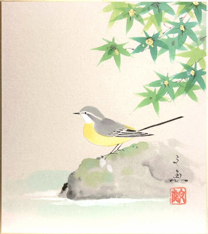 【真作】絵画　山口文也　水彩4号　赤い魚　1954年作　ユーモラスな魚　X131 真作】絵画 山口文也 水彩4号 赤い魚 1954年作 ユーモラスな