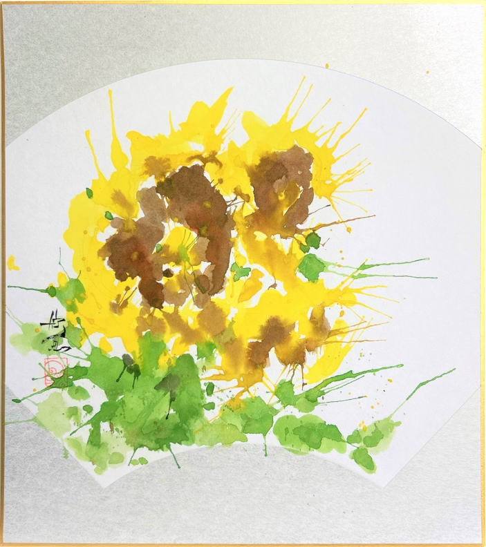 楽天市場】西村欣魚『ノウゼンカズラ』(2) 色紙絵 : 内田画廊