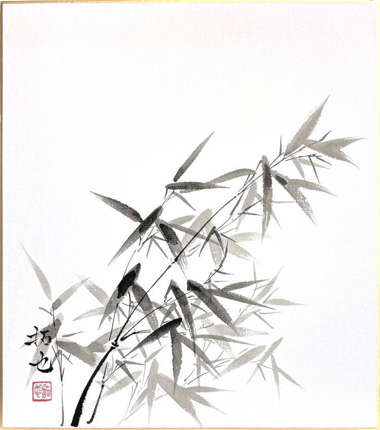 楽天市場】太田龍一「 椿 」 日本画 色紙絵 ( 高級額縁入り )【中古