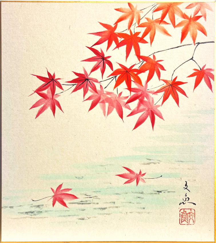 日本画紅葉　中サイズ… japan_screen2bimomiji