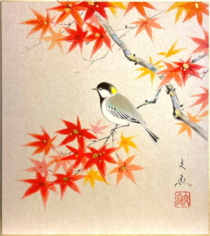 楽天市場】中谷文魚「 紅葉 」 日本画 額装 四つ切サイズ : 内田画廊