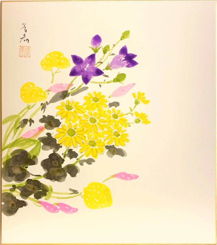 楽天市場】中谷文魚 「 秋草 」(2) 色紙絵 : 内田画廊