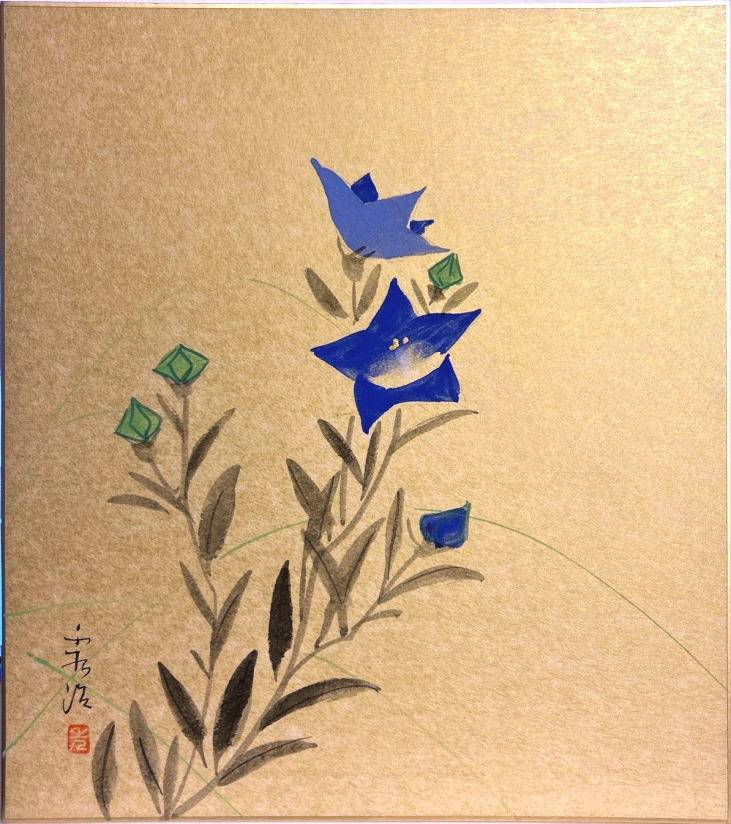 【本物の油彩画】「アイスランドポピー」森秀雄（SM）額縁付 本物の油彩画】「アイスランドポピー」森秀雄（SM）額縁付