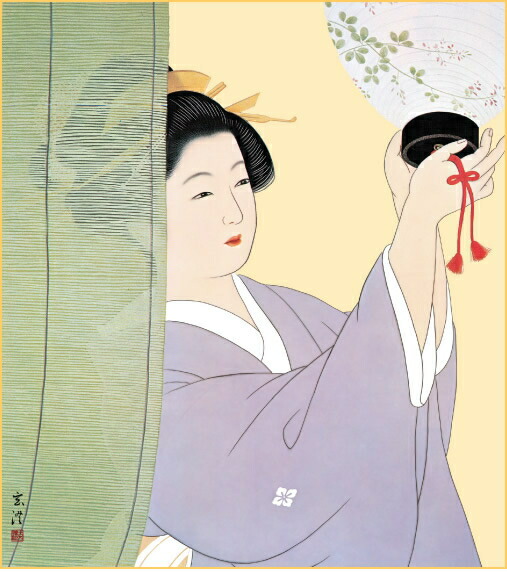 上村松園【神ひな之図】 シルクスクリーン 楽天市場】上村松園 「 神ひな之図 」 シルクスクリーン 版画