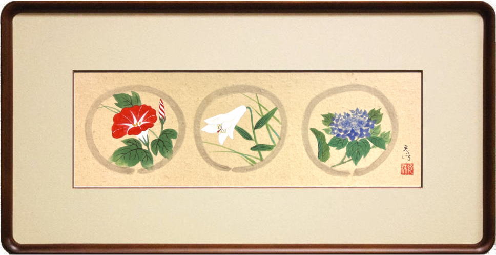 楽天市場】金子華春 「 四季花 」 日本画 WSM : 内田画廊