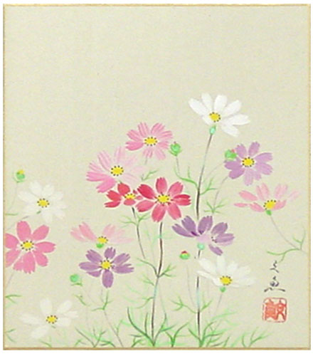 楽天市場】中谷文魚 「 秋草 」(2) 色紙絵 : 内田画廊