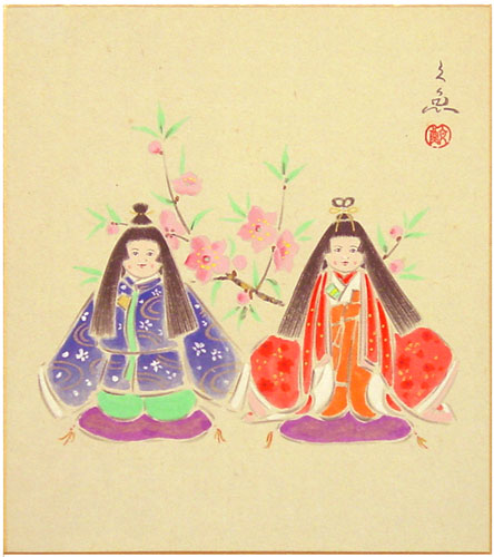中谷文魚『雛』(2)　色紙絵