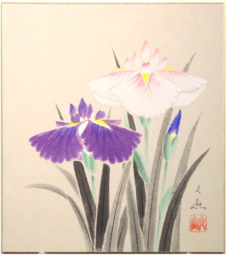 楽天市場】中谷文魚 「 鉄線 」 色紙絵 : 内田画廊