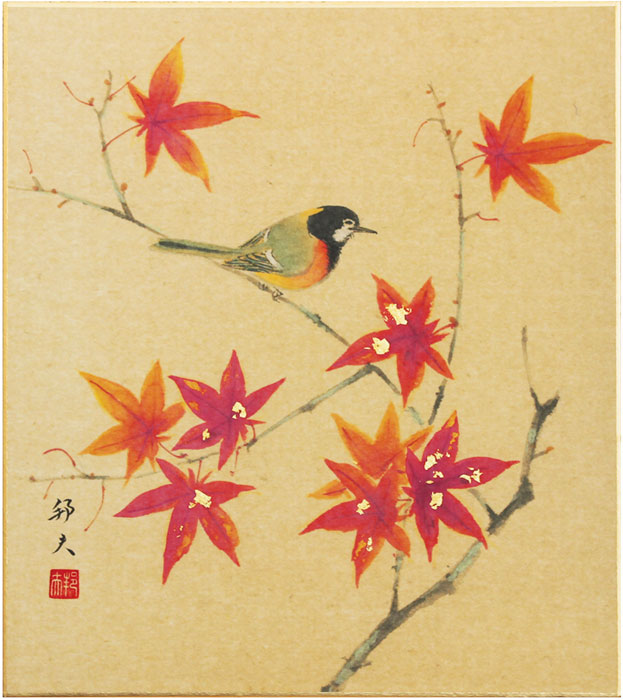 楽天市場】中谷文魚 「 紅葉 」(5) 色紙絵 : 内田画廊