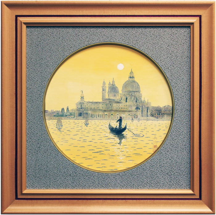 日本画 船橋穏行 「斑鳩の春」