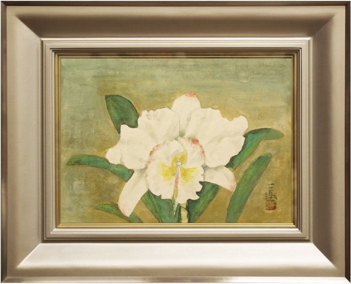 楽天市場】藤原敏行 「 五色椿 」 日本画 F4 ( 4号 )【中古