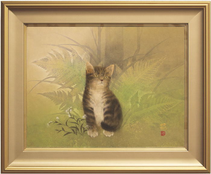 新井富美郎　 　　富嶽 新井富美郎 「 上高地 」 日本画 F4 ( 4号 )【中古】：内田画廊