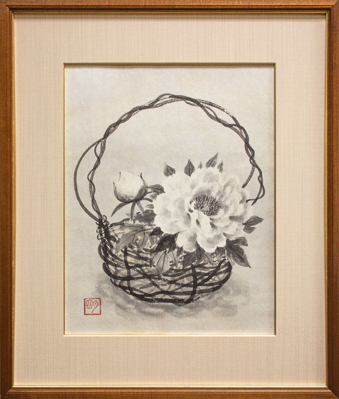 楽天市場】渡辺三郎『椿』油絵・油彩画 F6(6号)【中古