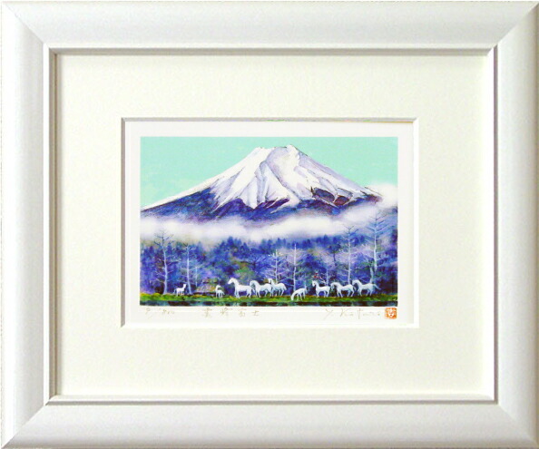 富士山　絵画　リトグラフ　暁雲富士　加藤東一　114/150 楽天市場】加藤東一「 暁富士 」リトグラフ 版画 : 内田画廊