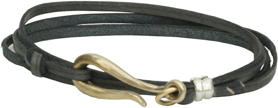 LHN Jewelry(エルエイチエヌ ジュエリー) 米国製 ハンドメイド Small Leather Hook Bracelet Brass レザー x 真鍮 本革 ブレスレット ユニセックス |GARYU