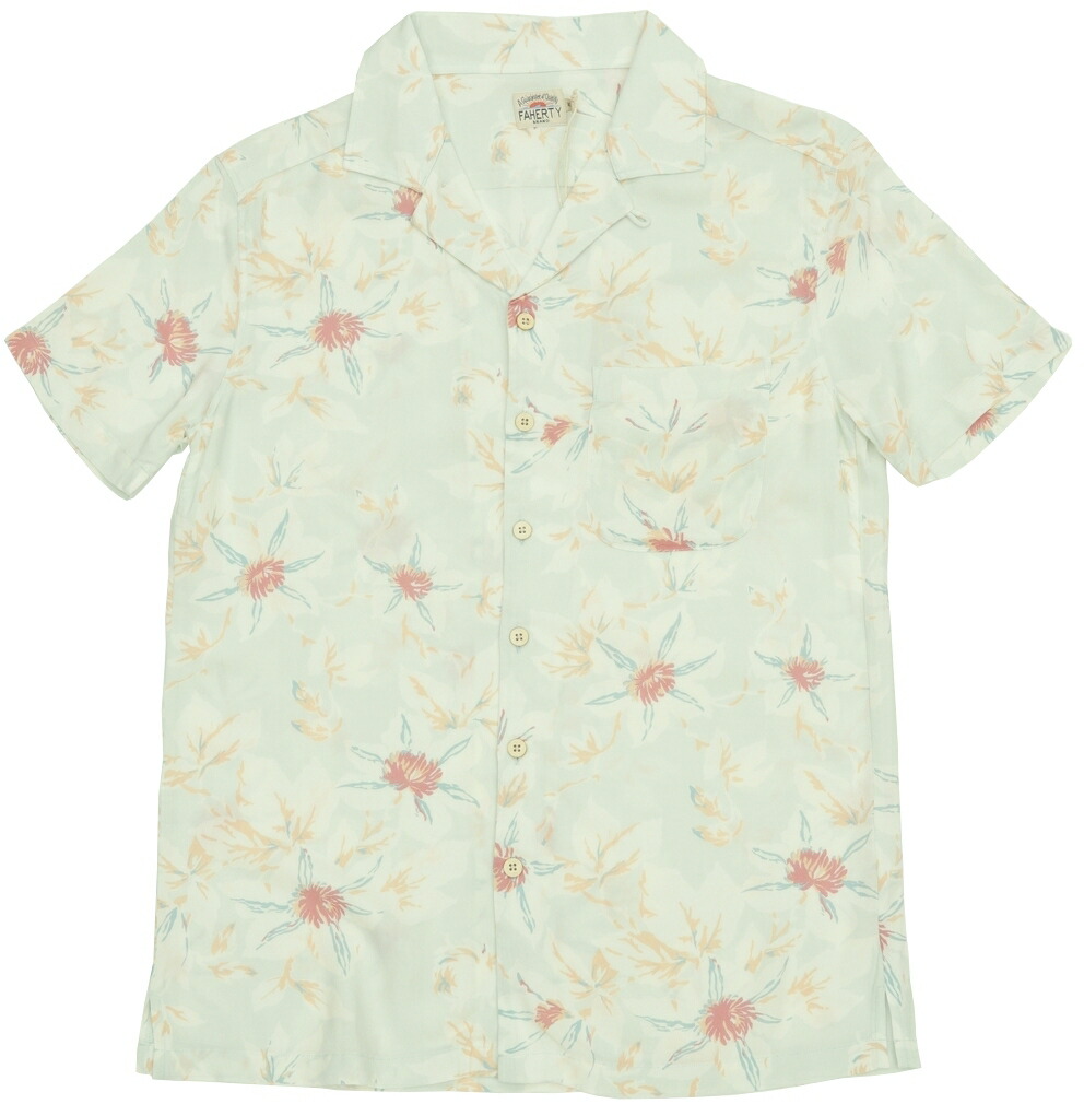 格安 Faherty Brand ファリティ ブランド Mint Floral 花柄 ハワイアン シャツ アロハ レーヨン 半袖 メンズ Kona Camp Shirt あす楽 送料無料 Www Balloonylandkw Com