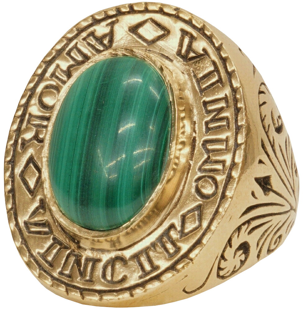 LHN Jewelry(エルエイチエヌ ジュエリー) ハンドメイド Amor リング ブラス x マラカイト アメリカ製 メンズ Brass x Malachite Ring ｜GARYU