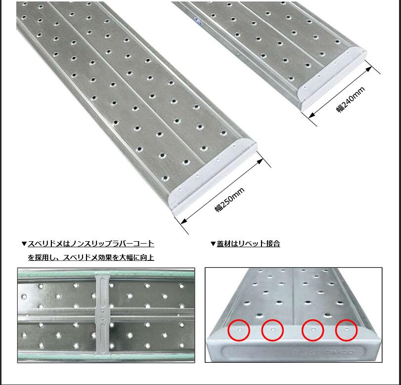 板 楽天市場】鋼製足場板 CLT1525 幅250mm 全長1.5m 1枚 プラチナ