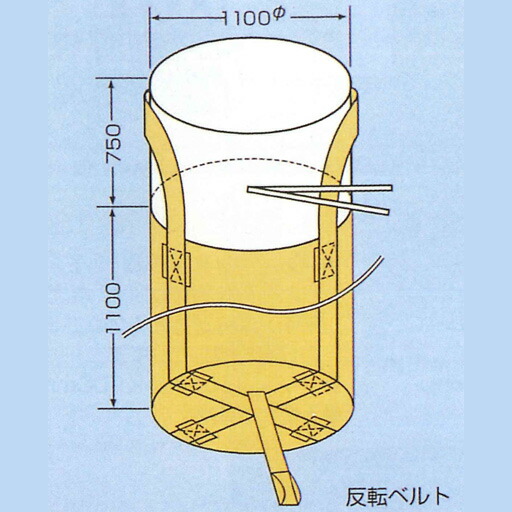 容れものうしろ側 丸1型（002型）（10枚入）（1t用）[フレコンバック]