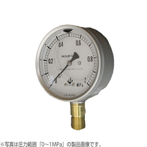 木幡計器製作所 グリセリン入圧力計 φ100 AU 1／2 100 (0-100MPa) [送料無料]