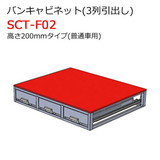 バンキャビネット(3列引出し) SCT-F02 高さ200mmタイプ 普通車用 ジェフコム　[個人宅宅配不可]